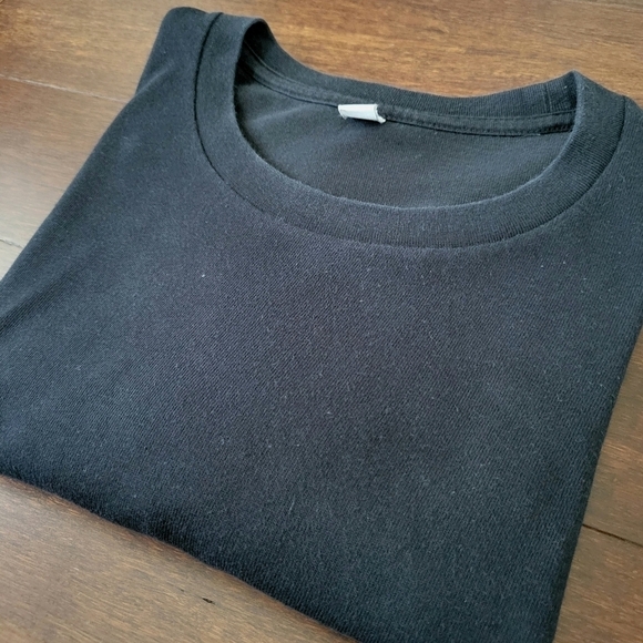 Uniqlo Women's Size XS Relaxed Short Sleeve Round Neck Boyfriend Tee Black - Picture 7 of 7